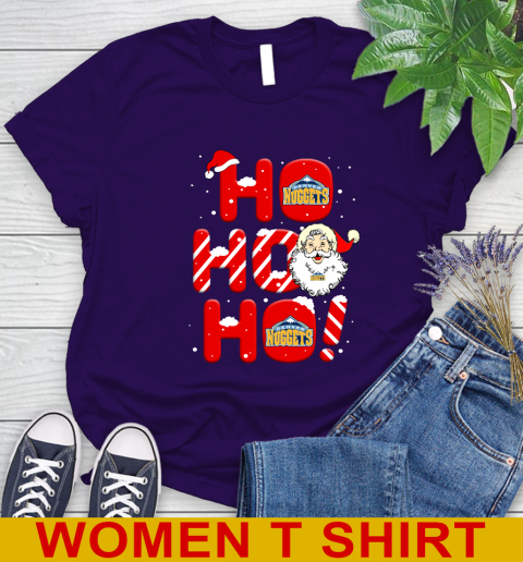Denver Nuggets NBA Basketball Ho Ho Ho Santa Claus Merry Christmas Shirt Women's T-Shirt 4