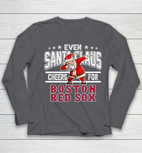 Boston Red Sox Even Santa Claus Cheers For Christmas MLB Youth Long Sleeve 6