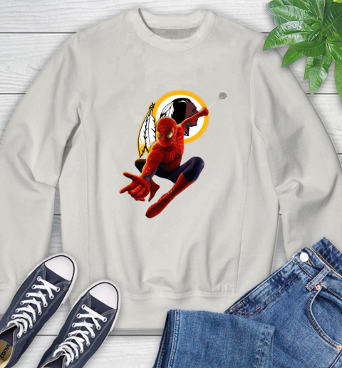 NFL Spider Man Avengers Endgame Football Washington Redskins Sweatshirt 12