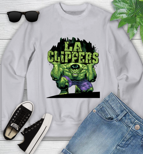 LA Clippers NBA Basketball Incredible Hulk Marvel Avengers Sports Youth Sweatshirt 4