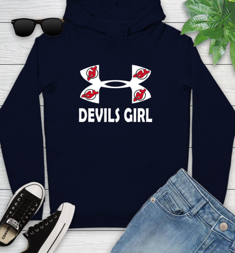 NHL New Jersey Devils Girl Under Armour Hockey Sports Youth Hoodie 3