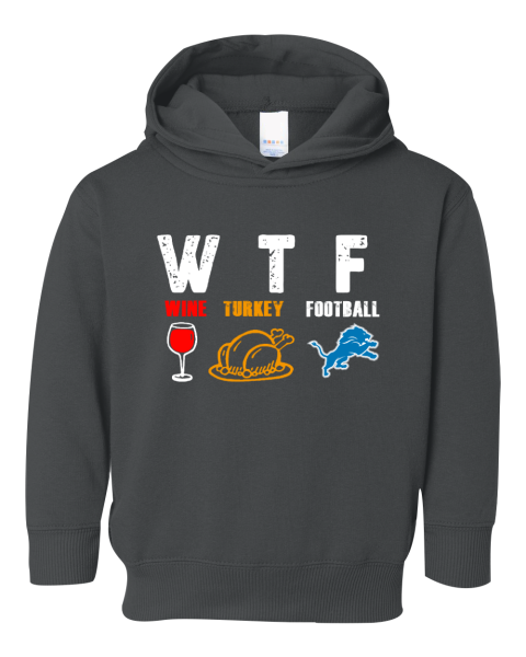 kw1w wtf wine turkey football detroit lions thanksgiving toddler pullover hoodie 3326 158 front black