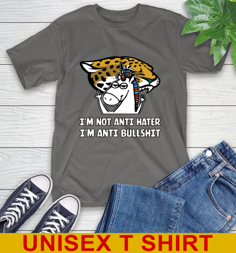 Jacksonville Jaguars NFL Football Unicorn I'm Not Anti Hater I'm Anti Bullshit T-Shirt 8