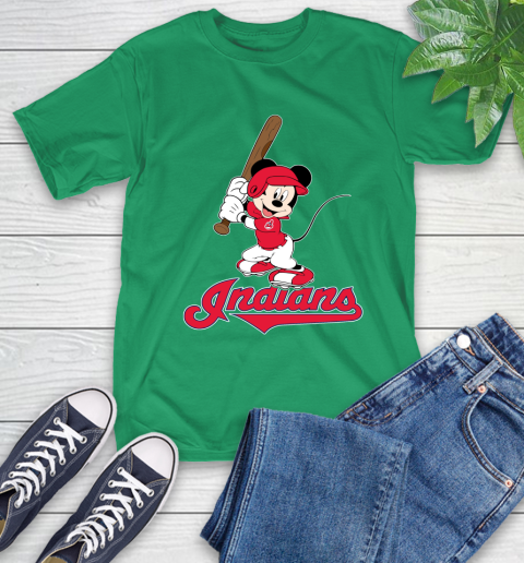 MLB Baseball Cleveland Indians Cheerful Mickey Mouse Shirt T-Shirt 8