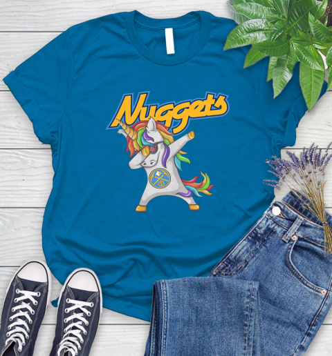 Denver Nuggets NBA Basketball Funny Unicorn Dabbing Sports Women's T-Shirt 7