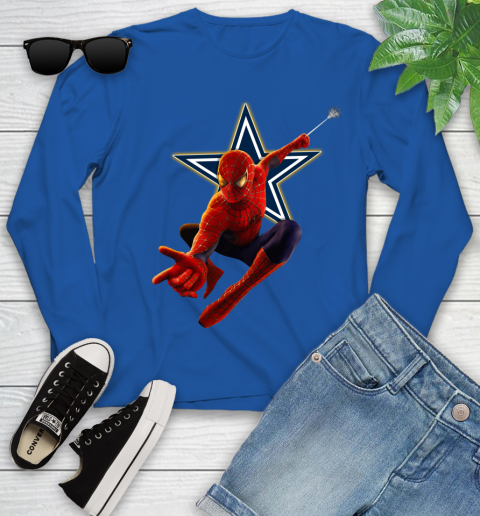NFL Spider Man Avengers Endgame Football Dallas Cowboys Youth Long Sleeve 9