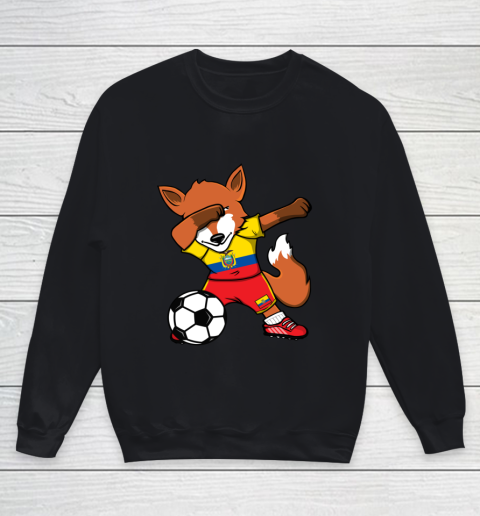 Dabbing Fox Ecuador Soccer Fans Jersey Ecuadorean Football Youth Sweatshirt