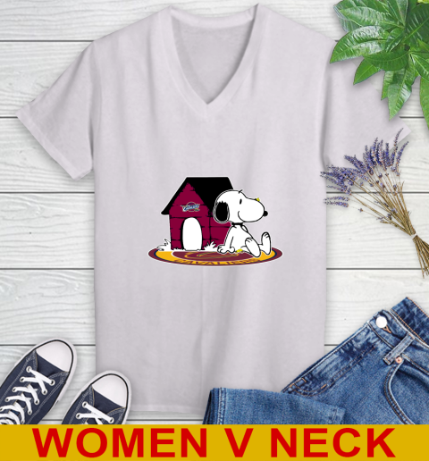 NBA Basketball Cleveland Cavaliers Snoopy The Peanuts Movie Shirt Women's V-Neck T-Shirt