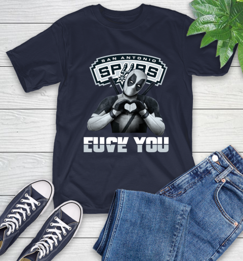 NBA San Antonio Spurs Deadpool Love You Fuck You Basketball Sports T-Shirt 3