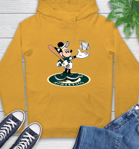 MLB Baseball Oakland Athletics Cheerful Mickey Disney Shirt Hoodie 3