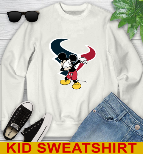 Houston Texans NFL Football Dabbing Mickey Disney Sports Youth Sweatshirt