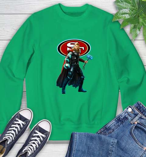 NFL Thor Avengers Endgame Football San Francisco 49ers Sweatshirt 6