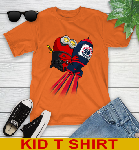 NBA Basketball Washington Wizards Deadpool Minion Marvel Shirt Youth T-Shirt 8