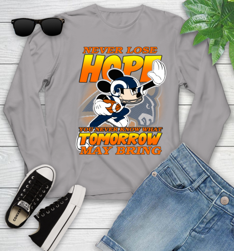 Los Angeles Rams NFL Football Mickey Disney Never Lose Hope Youth Long Sleeve 5