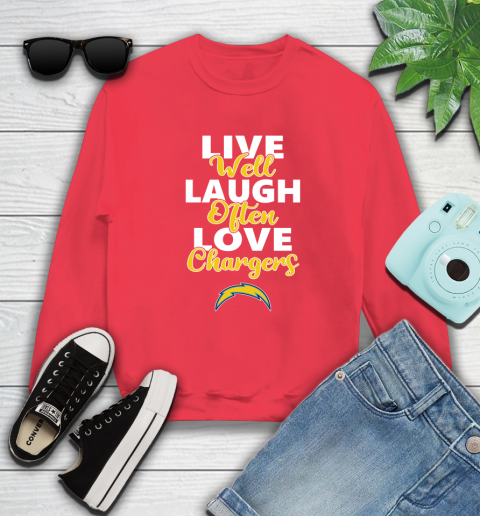 NFL Football Los Angeles Chargers Live Well Laugh Often Love Shirt Sweatshirt 11