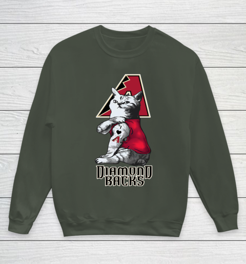 MLB Baseball My Cat Loves Arizona Diamondbacks Youth Sweatshirt 8
