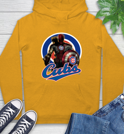 MLB Captain America Thor Spider Man Hawkeye Avengers Endgame Baseball Chicago Cubs Hoodie 3
