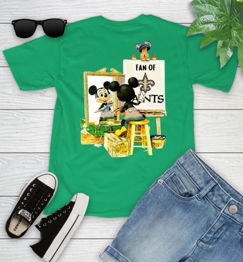 NFL Football New Orleans Saints Mickey Drawing Shirt 100