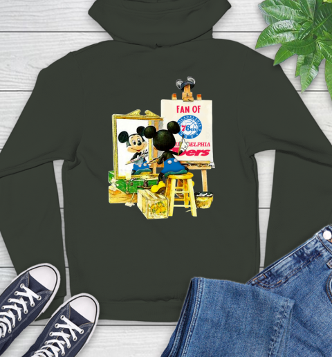 NBA Basketball Philadelphia 76ers Mickey Drawing Shirt 24