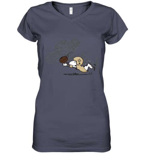 New Orleans Saints Snoopy Plays The Football Game Women's V-Neck T-Shirt