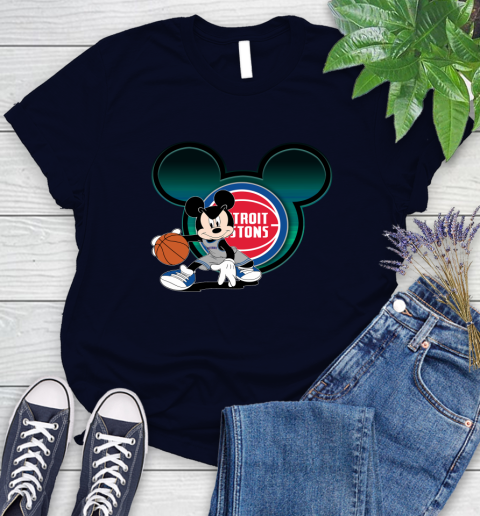NBA Detroit Pistons Mickey Mouse Disney Basketball Women's T-Shirt 3