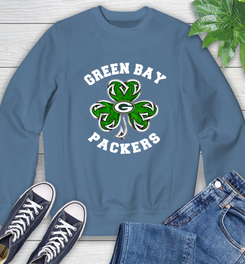 NFL Green Bay Packers Three Leaf Clover St Patrick's Day Football Sports Sweatshirt 8