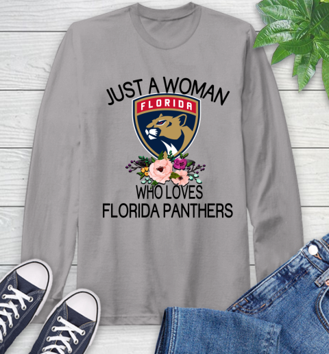 NHL Just A Woman Who Loves Florida Panthers Hockey Sports Long Sleeve T-Shirt 4