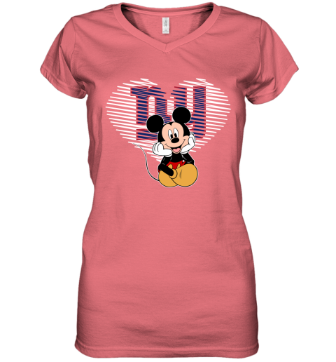 NFL New York Giants The Heart Mickey Mouse Disney Football T Shirt 0nLMTW2I8nq women v neck t shirt 39 95 151514 front coral