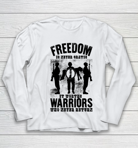 Veteran Shirt Freedom Is Nerver Gratis 4th Of July Youth Long Sleeve