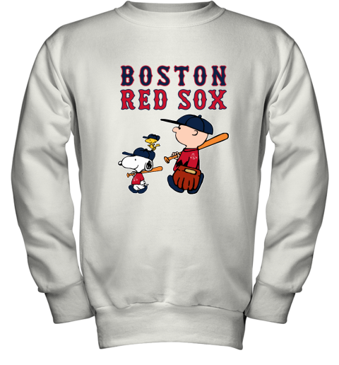 Boston Red Sox Let's Play Baseball Together Snoopy MLB Youth Sweatshirt