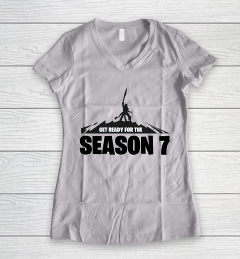Fortnite Tshirt Get Ready For The Season 7 Women's V-Neck T-Shirt