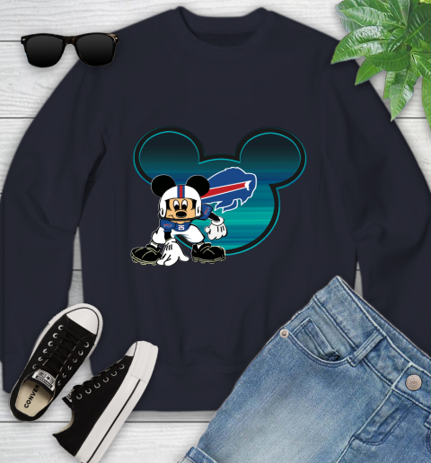 NFL Buffalo Bills Mickey Mouse Disney Football T Shirt Youth Sweatshirt 3