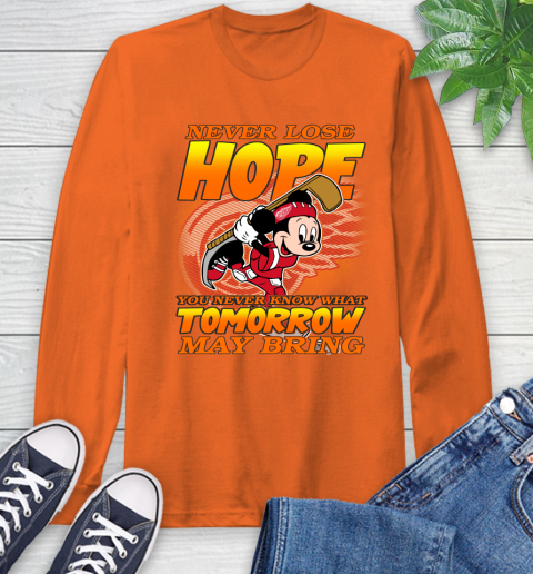 Detroit Red Wings NHL Hockey ootball Mickey Disney Never Lose Hope Long Sleeve T-Shirt 4