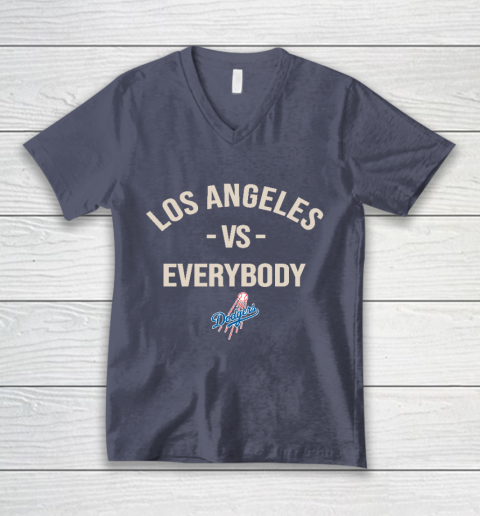 Los Angeles Dodgers Vs Everybody V-Neck T-Shirt 7