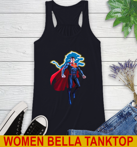 NFL Superman DC Sports Football Detroit Lions Racerback Tank 10