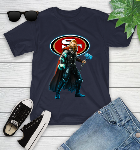 NFL Thor Avengers Endgame Football San Francisco 49ers Youth T-Shirt 3