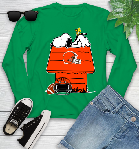 Cleveland Browns NFL Football Snoopy Woodstock The Peanuts Movie Youth Long Sleeve 6