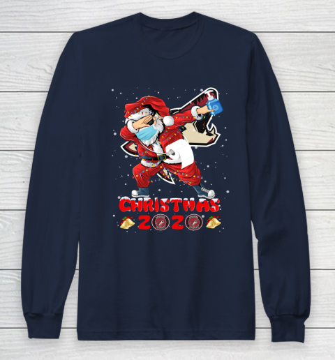 Arizona Coyotes Funny Santa Claus Dabbing Christmas 2020 NHL Long Sleeve T-Shirt 2