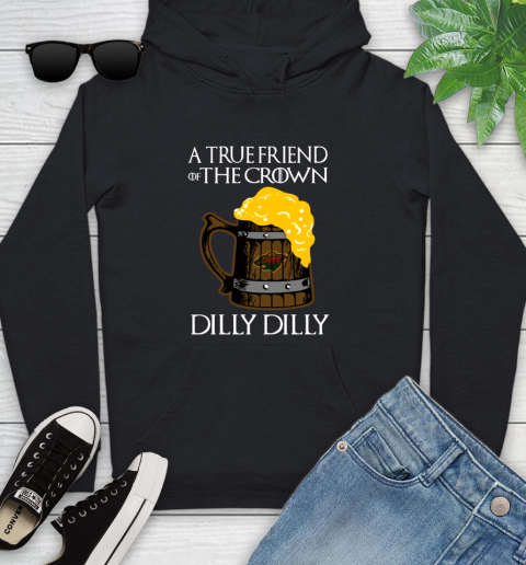 NFL Minnesota Wild A True Friend Of The Crown Game Of Thrones Beer Dilly Dilly Hockey Shirt Youth Hoodie