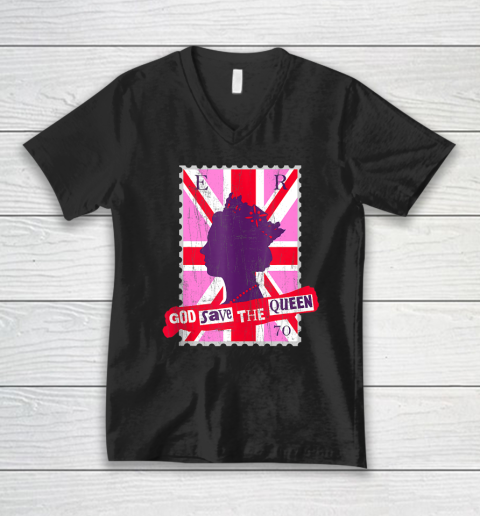 QUEEN'S PLATINUM JUBILEE GOD SAVE THE QUEEN V-Neck T-Shirt