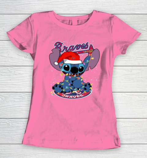 Atlanta Braves MLB noel stitch Baseball Christmas Women's T-Shirt 9