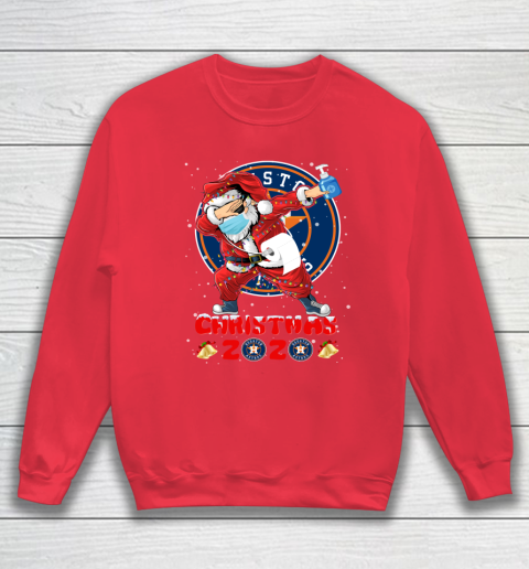 Houston Astros Funny Santa Claus Dabbing Christmas 2020 MLB Sweatshirt - Image 8