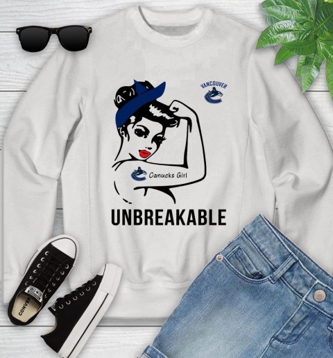NHL Vancouver Canucks Girl Unbreakable Hockey Sports Youth Sweatshirt