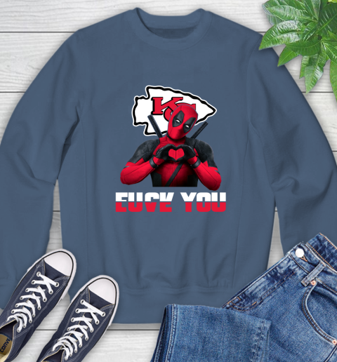 NHL Kansas City Chiefs Deadpool Love You Fuck You Football Sports Sweatshirt 8