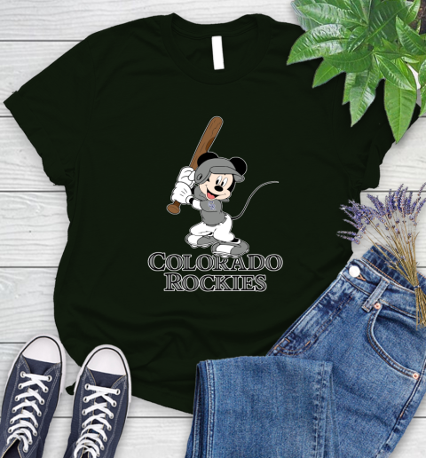 MLB Baseball Colorado Rockies Cheerful Mickey Mouse Shirt Women's T-Shirt 6