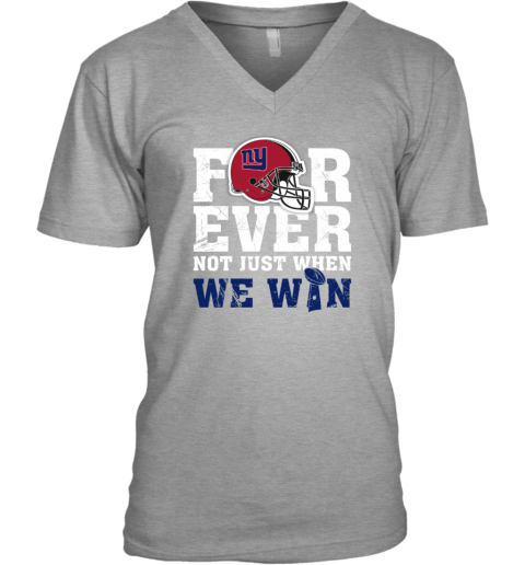 8jcp nfl forever new york giants not just when we win v neck unisex 8 front sport grey