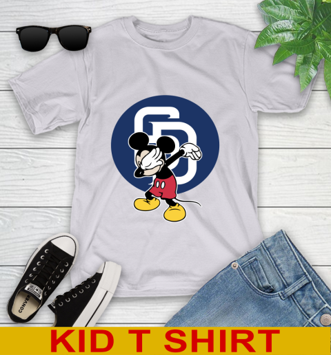San Diego Padres MLB Baseball Dabbing Mickey Disney Sports Youth T-Shirt 5