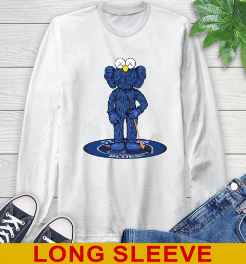 NHL Hockey St.Louis Blues Kaws Bff Blue Figure Shirt Long Sleeve T-Shirt