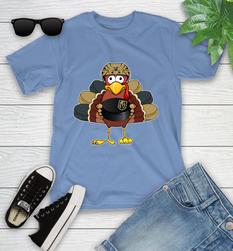 Vegas Golden Knights Turkey Thanksgiving Day Youth T-Shirt 11