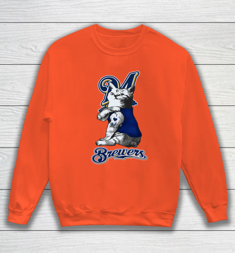 MLB Baseball My Cat Loves Milwaukee Brewers Sweatshirt 3